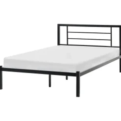 CUSSET - Tweepersoonsbed - Zwart - 120 x 200 cm - Metaal