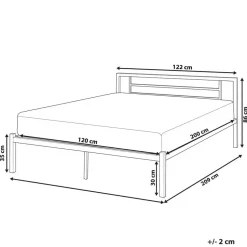 CUSSET - Tweepersoonsbed - Zwart - 120 x 200 cm - Metaal