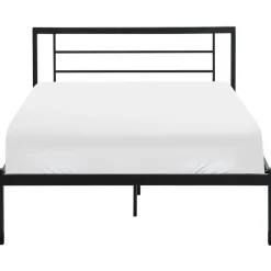 CUSSET - Tweepersoonsbed - Zwart - 120 x 200 cm - Metaal
