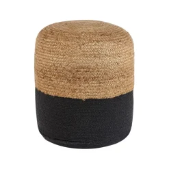 DALAMA - Poef - Zwart - 46 cm - Katoen