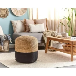 DALAMA - Poef - Zwart - 46 cm - Katoen