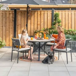 Dane tuinset 5-delig - Tulli tuintafel Ø122 cm