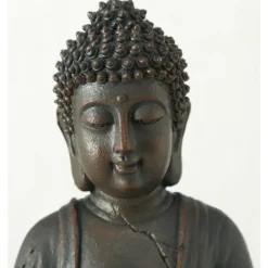 Deco by Boltze Boeddha beeld Zen - donkerbruin - 13 x 10 x 20 cm