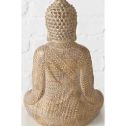 Deco by Boltze Boeddha beeld Legolas - beige - 19 x 13 x 30 cm