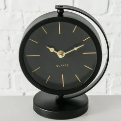 Deco by Boltze Tafelklok Montreux - zwart/goud - 20 x 15 cm