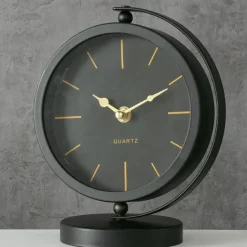 Deco by Boltze Tafelklok Montreux - zwart/goud - 20 x 15 cm