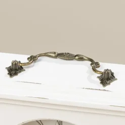 Deco by Boltze Tafelklok St James - wit - H23 cm - glas/hout