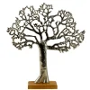 Decoratie levensboom - Tree of Life - aluminium/hout - 31 x 34 cm