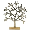 Decoratie levensboom - Tree of Life - aluminium/hout - 23x26 cm