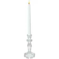 Decoration kaarsen kandelaar - dinerkaarsen - glas - 20 cm
