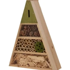 Decoris Insectenhotel - driehoek - lichtgroen - 19 cm
