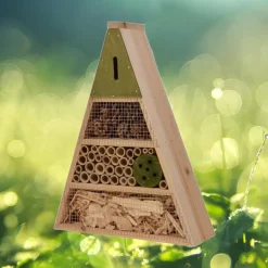 Decoris Insectenhotel - driehoek - lichtgroen - 19 cm