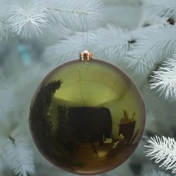 Decoris Kerstbal - donkergroen - groot - kunststof - 20 cm