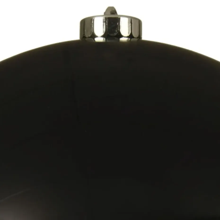 Decoris Kerstbal - zwart - groot - kunststof - 20 cm