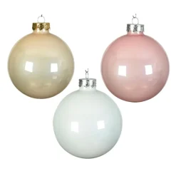 Decoris Kerstballen - 49 st - lichtroze/parel/wit - glas - 6 cm