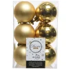 Decoris Kerstballen - 12 stuks - goudkleurig - mat en glans