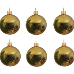 Decoris kerstballen - 6x - goud - D8 cm - glas