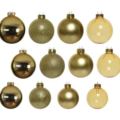 Decoris kerstballen - 42x - goud - glas - 5-6-7 cm