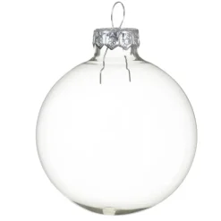 Decoris kerstballen - 6x - transparant parelmoer - D8 cm - glas