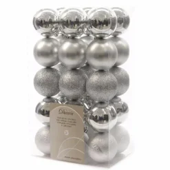 Decoris kerstballen - 30x st - zilver - D6 cm