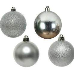 Decoris kerstballen - 30x st - zilver - D6 cm