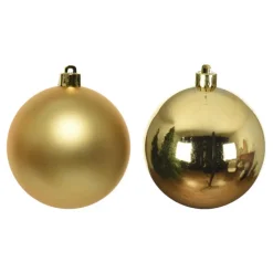 Decoris Kerstballen - 4x st - goud - 10 cm - kunststof