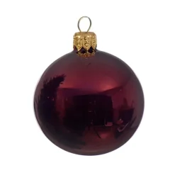 Decoris Kerstballen set - 6x stuks - donker rood - glas - 6 cm