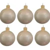 Decoris Kerstballen set - 6x stuks - parel/champagne - 6 cm