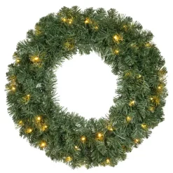 Decoris Kerstkrans - groen - warm verlichting - timer - 60 cm