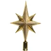 Decoris kerstpiek ster - goud - kunststof - 25,5 cm