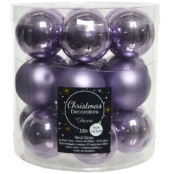 Decoris Kleine kerstballen - 18x - lila paars - D4 cm - glas