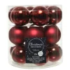 Decoris Kleine kerstballen - 18x - donkerrood - D4 cm - glas