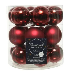 Decoris Kleine kerstballen - 18x - donkerrood - D4 cm - glas
