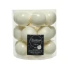 Decoris Kleine kerstballen - 18x - wol wit - D4 cm - glas