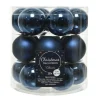Decoris Kleine kerstballen - 18x - donkerblauw - D4 cm - glas