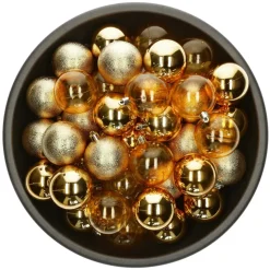 Decoris kunststof kerstballen - 25x stuks - 8 cm -goud
