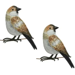 Decoris Tuindecoratie vogel - mus - metaal - 38 cm