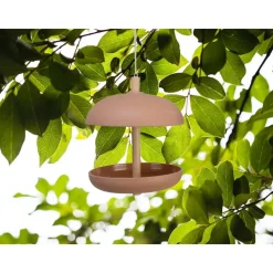 Decoris Vogelvoedersilo - hangend - bamboe - terra bruin - 25 cm