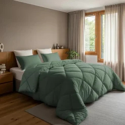 Dekbed zonder Overtrek Diamond 200x200 – Incl. Kussenslopen – Wasbaar – Groen