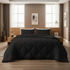 Dekbed zonder Overtrek Diamond 240x200 – Incl. Kussenslopen – Wasbaar – Zwart