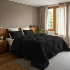 Dekbed zonder Overtrek Diamond 240x200 – Incl. Kussenslopen – Wasbaar – Zwart