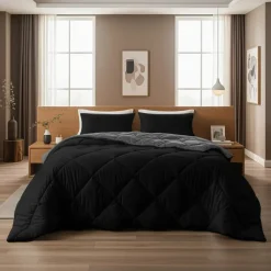 Dekbed zonder Overtrek Diamond 240x200 – Incl. Kussenslopen – Wasbaar – Zwart