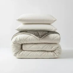 Dekbed zonder Overtrek Diamond 240x200 – Met Kussenslopen – Wasbaar – Crème/Kaki