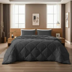 Dekbed zonder Overtrek Diamond 240x200 – Met Kussenslopen – Wasbaar – Antraciet