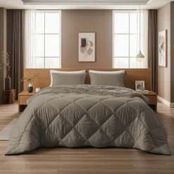 Dekbed zonder Overtrek Diamond 140x200 – Incl. Kussenslopen – Wasbaar – Kaki