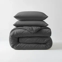 Dekbed zonder Overtrek Diamond 200x200 – Met Kussenslopen – Wasbaar – Antraciet