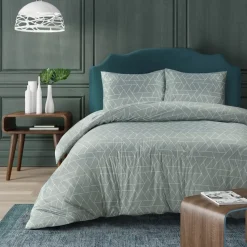 Dekbedovertrek Austin - grijsgroen - 140x200 cm