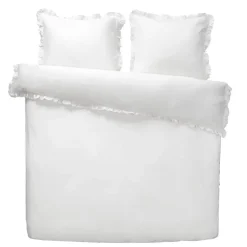 Dekbedovertrek Cato effen - wit - 200x200/220 cm