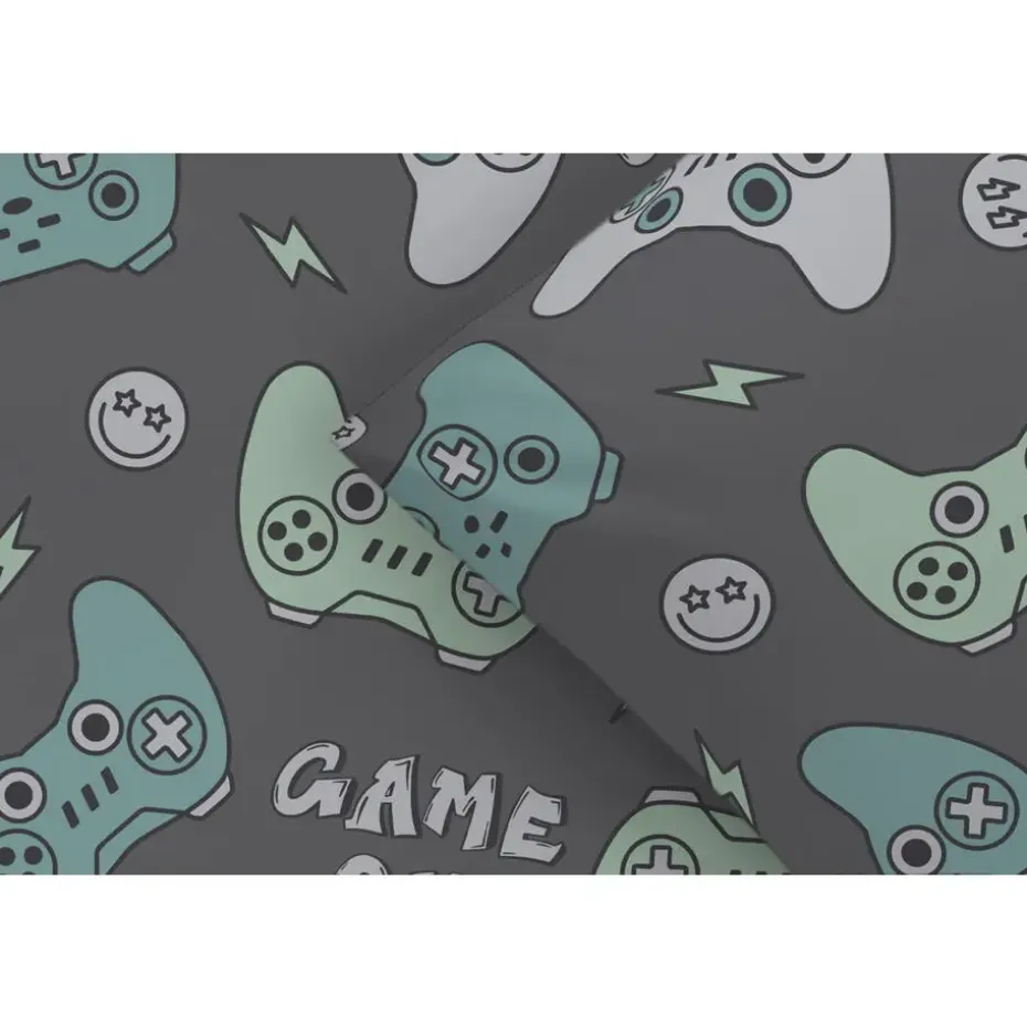 Dekbedovertrek Faas - antraciet/groen - 140x200/220 cm