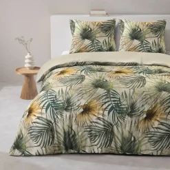 Dekbedovertrek Fenna - zand/groen 240x220 cm
